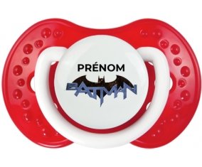 Batman logo design-3 avec prénom : Blanc-rouge classique Tétine embout Lovi Dynamic