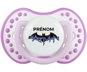 Batman logo design-3 avec prénom : Blanc-mauve classique Tétine embout Lovi Dynamic