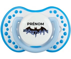 Batman logo design-3 avec prénom : Blanc-bleu phosphorescente Tétine embout Lovi Dynamic