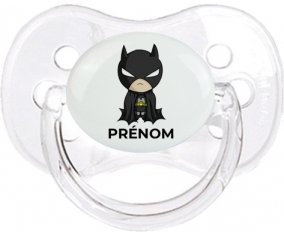 Batman kids logo design-2 avec prénom : Transparent classique Tétine embout cerise