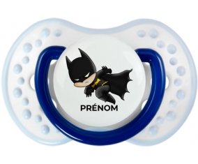 Batman kids logo design-4 avec prénom : Marine-blanc-bleu classique Tétine embout Lovi Dynamic