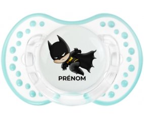 Batman kids logo design-4 avec prénom : Retro-blanc-lagon classique Tétine embout Lovi Dynamic