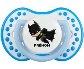 Batman kids logo design-4 avec prénom : Blanc-bleu phosphorescente Tétine embout Lovi Dynamic