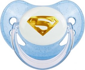 Logo Superman doré : Bleue à paillette Tétine embout physiologique