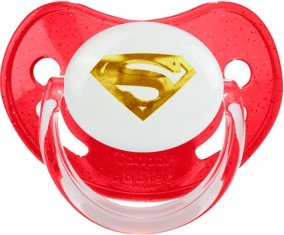 Logo Superman doré : Rouge à paillette Tétine embout physiologique