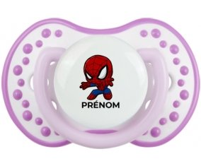 Spiderman kids design-2 avec prénom : Blanc-mauve classique Tétine embout Lovi Dynamic