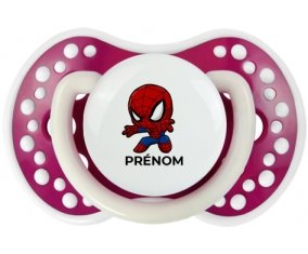 Spiderman kids design-2 avec prénom : Fuchsia phosphorescente Tétine embout Lovi Dynamic