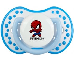 Spiderman kids design-2 avec prénom : Blanc-bleu phosphorescente Tétine embout Lovi Dynamic