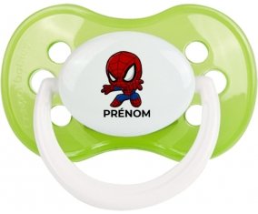 Spiderman kids design-2 avec prénom : Vert classique Tétine embout anatomique