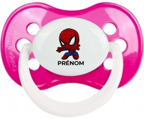 Spiderman kids design-2 avec prénom : Rose foncé classique Tétine embout anatomique