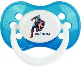 Captain America design-1 avec prénom : Cyan classique Tétine embout anatomique