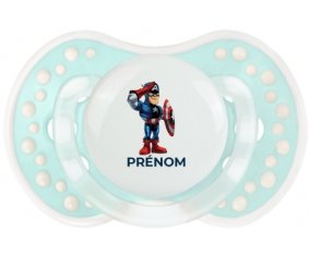 Captain America design-2 avec prénom : Retro-turquoise-lagon classique Tétine embout Lovi Dynamic