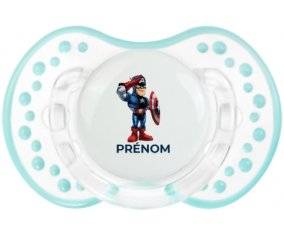 Captain America design-2 avec prénom : Retro-blanc-lagon classique Tétine embout Lovi Dynamic