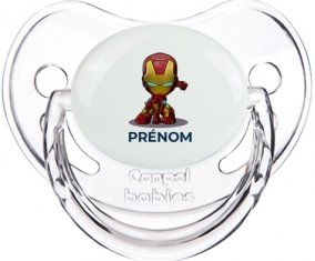 Iron man kids avec prénom : Vert classique Tétine embout physiologique