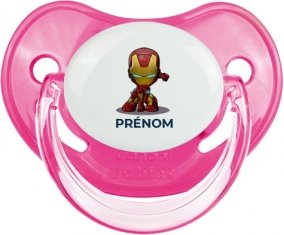 Iron man kids avec prénom : Rose classique Tétine embout physiologique