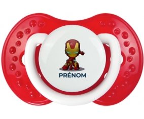 Iron man kids avec prénom : Blanc-rouge classique Tétine embout Lovi Dynamic