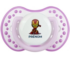 Iron man kids avec prénom : Blanc-mauve classique Tétine embout Lovi Dynamic