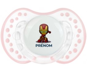 Iron man kids avec prénom : Retro-blanc-rose-tendre classique Tétine embout Lovi Dynamic