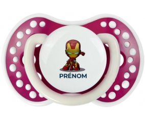 Iron man kids avec prénom : Fuchsia phosphorescente Tétine embout Lovi Dynamic