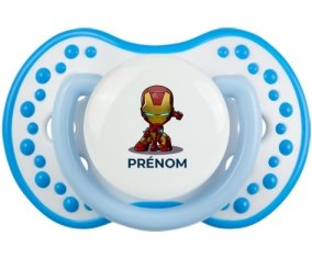 Iron man kids avec prénom : Blanc-bleu phosphorescente Tétine embout Lovi Dynamic