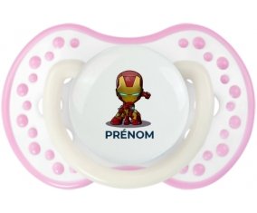 Iron man kids avec prénom : Blanc-rose phosphorescente Tétine embout Lovi Dynamic