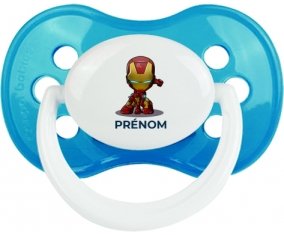 Iron man kids avec prénom : Cyan classique Tétine embout anatomique