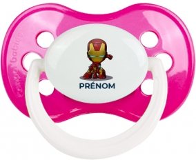 Iron man kids avec prénom : Rose foncé classique Tétine embout anatomique