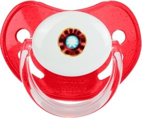 Reacteur arc Iron man : Rouge à paillette Tétine embout physiologique