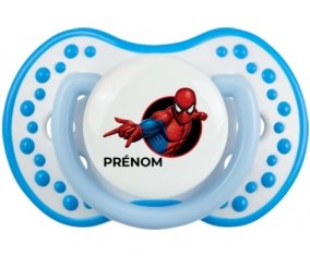 Spiderman design-6 avec prénom : Blanc-bleu phosphorescente Tétine embout Lovi Dynamic