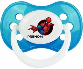 Spiderman design-6 avec prénom : Cyan classique Tétine embout anatomique