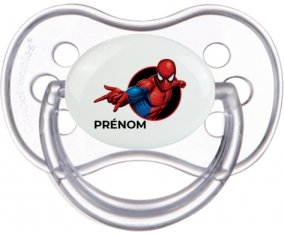 Spiderman design-6 avec prénom : Transparente classique Tétine embout anatomique