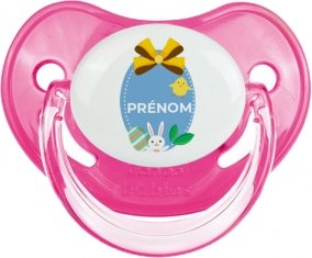 Oeuf de Pâques design-2 avec prénom : Rose classique Tétine embout physiologique