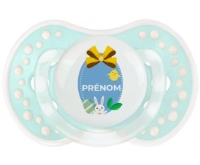 Oeuf de Pâques design-2 avec prénom : Retro-turquoise-lagon classique Tétine embout Lovi Dynamic