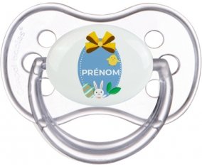 Oeuf de Pâques design-2 avec prénom : Transparente classique Tétine embout anatomique