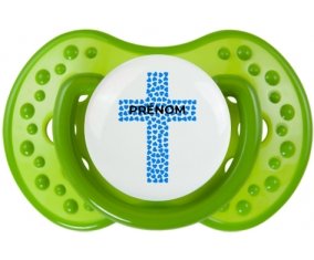 Croix christ bleue avec prénom : Vert classique Tétine embout Lovi Dynamic