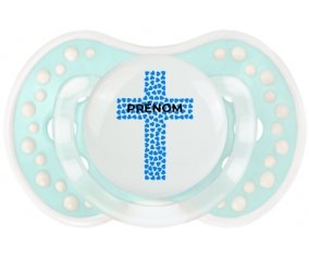 Croix christ bleue avec prénom : Retro-turquoise-lagon classique Tétine embout Lovi Dynamic