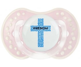 Croix christ bleue avec prénom : Retro-rose-tendre classique Tétine embout Lovi Dynamic