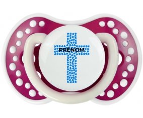 Croix christ bleue avec prénom : Fuchsia phosphorescente Tétine embout Lovi Dynamic