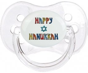 Judaisme : Happy hanukkah design-2 : Transparent classique Tétine embout cerise