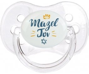 Judaisme : mazel tov hebrew design-2 : Transparent classique Tétine embout cerise