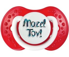 Judaisme : mazel tov hebrew design-3 : Blanc-rouge classique Tétine embout Lovi Dynamic