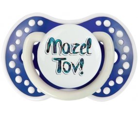 Judaisme : mazel tov hebrew design-3 : Bleu-marine phosphorescente Tétine embout Lovi Dynamic