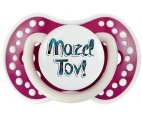 Judaisme : mazel tov hebrew design-3 : Fuchsia phosphorescente Tétine embout Lovi Dynamic