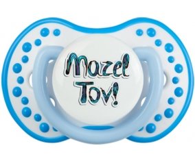 Judaisme : mazel tov hebrew design-3 : Blanc-bleu phosphorescente Tétine embout Lovi Dynamic