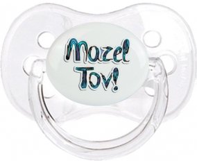 Judaisme : mazel tov hebrew design-3 : Transparent classique Tétine embout cerise