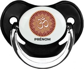 Om aum sanskrit design-1 avec prénom : Noir classique Tétine embout physiologique