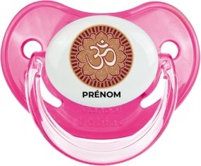 Om aum sanskrit design-1 avec prénom : Rose classique Tétine embout physiologique