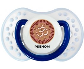 Om aum sanskrit design-1 avec prénom : Marine-blanc-bleu classique Tétine embout Lovi Dynamic