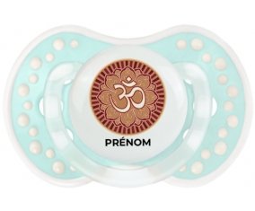 Om aum sanskrit design-1 avec prénom : Retro-turquoise-lagon classique Tétine embout Lovi Dynamic