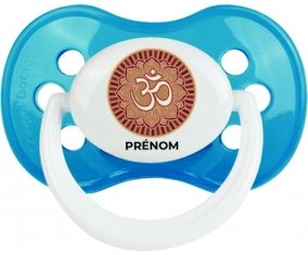 Om aum sanskrit design-1 avec prénom : Cyan classique Tétine embout anatomique